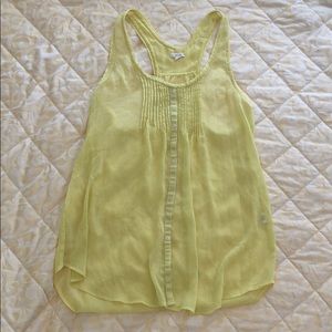Aerie S Yellow Racerback Button up Tank